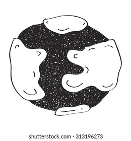 Simple hand drawn doodle of a globe