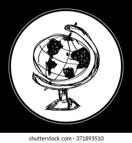 Simple hand drawn doodle of a globe
