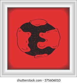 Simple hand drawn doodle of a globe