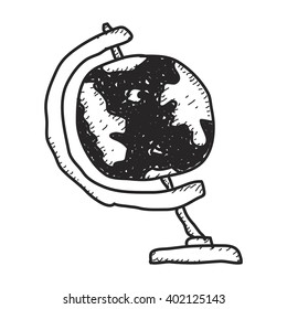 Simple hand drawn doodle of a globe