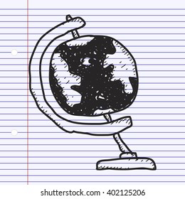 Simple hand drawn doodle of a globe