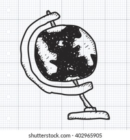 Simple hand drawn doodle of a globe
