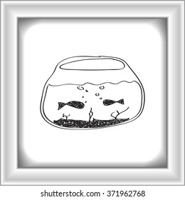 Simple hand drawn doodle of a goldfish bowl