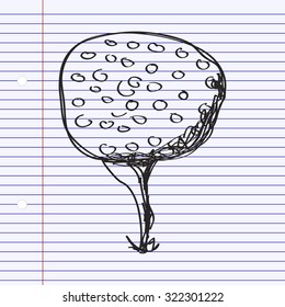 Simple hand drawn doodle of a golf ball
