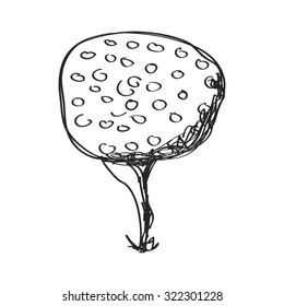 Simple hand drawn doodle of a golf ball