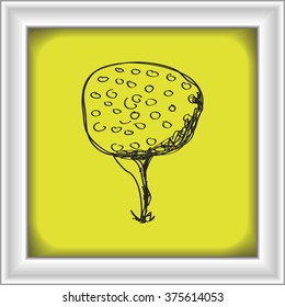 Simple hand drawn doodle of a golf ball