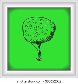 Simple hand drawn doodle of a golf ball