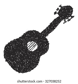 Simple hand drawn doodle of a guitar
