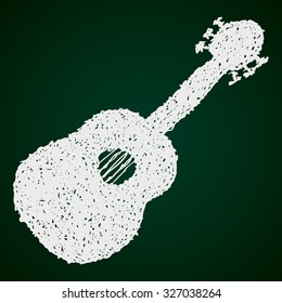 Simple hand drawn doodle of a guitar