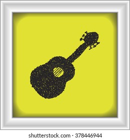 Simple hand drawn doodle of a guitar