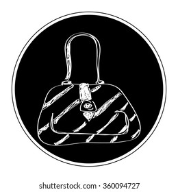 Simple hand drawn doodle of a handbag