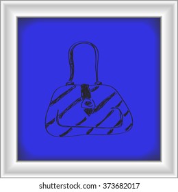 Simple hand drawn doodle of a handbag