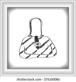 Simple hand drawn doodle of a handbag