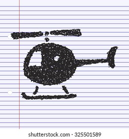 Simple hand drawn doodle of a helicopter