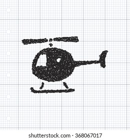 Simple hand drawn doodle of a helicopter