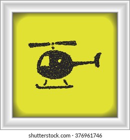 Simple hand drawn doodle of a helicopter