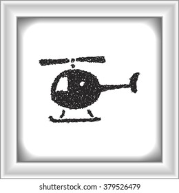 Simple hand drawn doodle of a helicopter