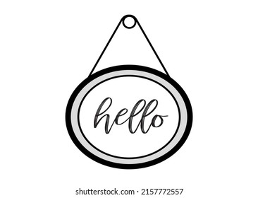 Simple hand drawn doodle of hello sign