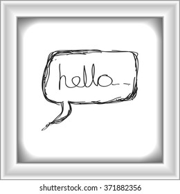 Simple hand drawn doodle of a hello