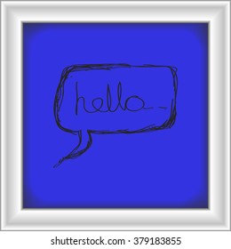 Simple hand drawn doodle of a hello