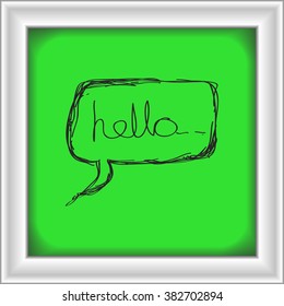 Simple hand drawn doodle of a hello