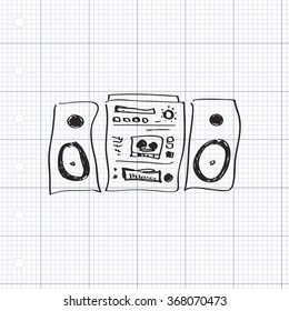 Simple hand drawn doodle of a hifi