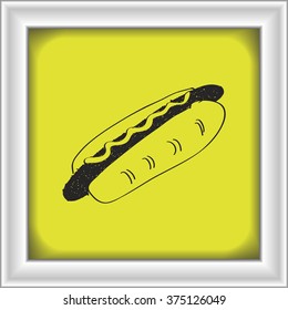 Simple hand drawn doodle of a hotdog