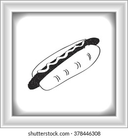 Simple hand drawn doodle of a hotdog