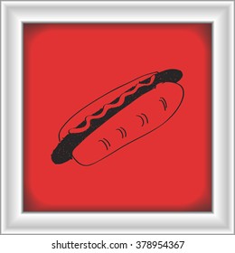 Simple hand drawn doodle of a hotdog