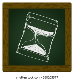 Simple hand drawn doodle of an hourglass
