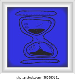 Simple hand drawn doodle of an hourglass