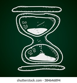 Simple hand drawn doodle of an hourglass