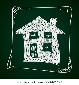 Simple hand drawn doodle of a house
