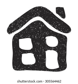 Simple hand drawn doodle of a house