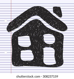 Simple hand drawn doodle of a house