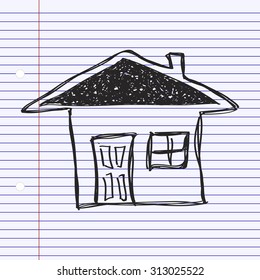 Simple hand drawn doodle of a house
