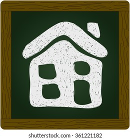 Simple hand drawn doodle of a house
