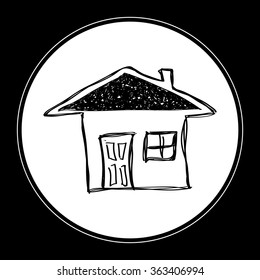 Simple hand drawn doodle of a house