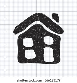 Simple hand drawn doodle of a house