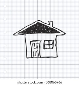 Simple hand drawn doodle of a house