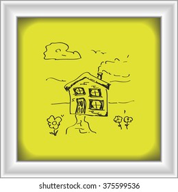 Simple hand drawn doodle of a house