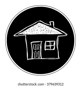 Simple hand drawn doodle of a house