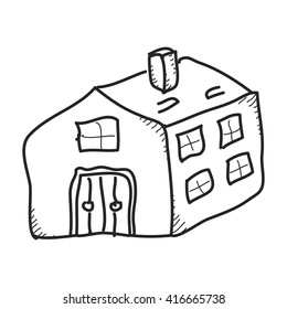 Simple hand drawn doodle of a house
