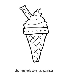 Simple hand drawn doodle of an ice cream
