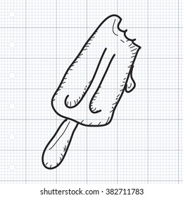 Simple hand drawn doodle of a ice lolly