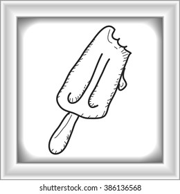 Simple hand drawn doodle of a ice lolly