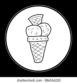 Simple hand drawn doodle of an ice cream