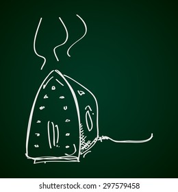 Simple hand drawn doodle of an iron