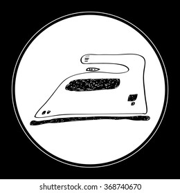 Simple hand drawn doodle of an iron