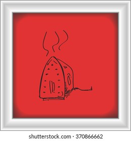 Simple hand drawn doodle of an iron